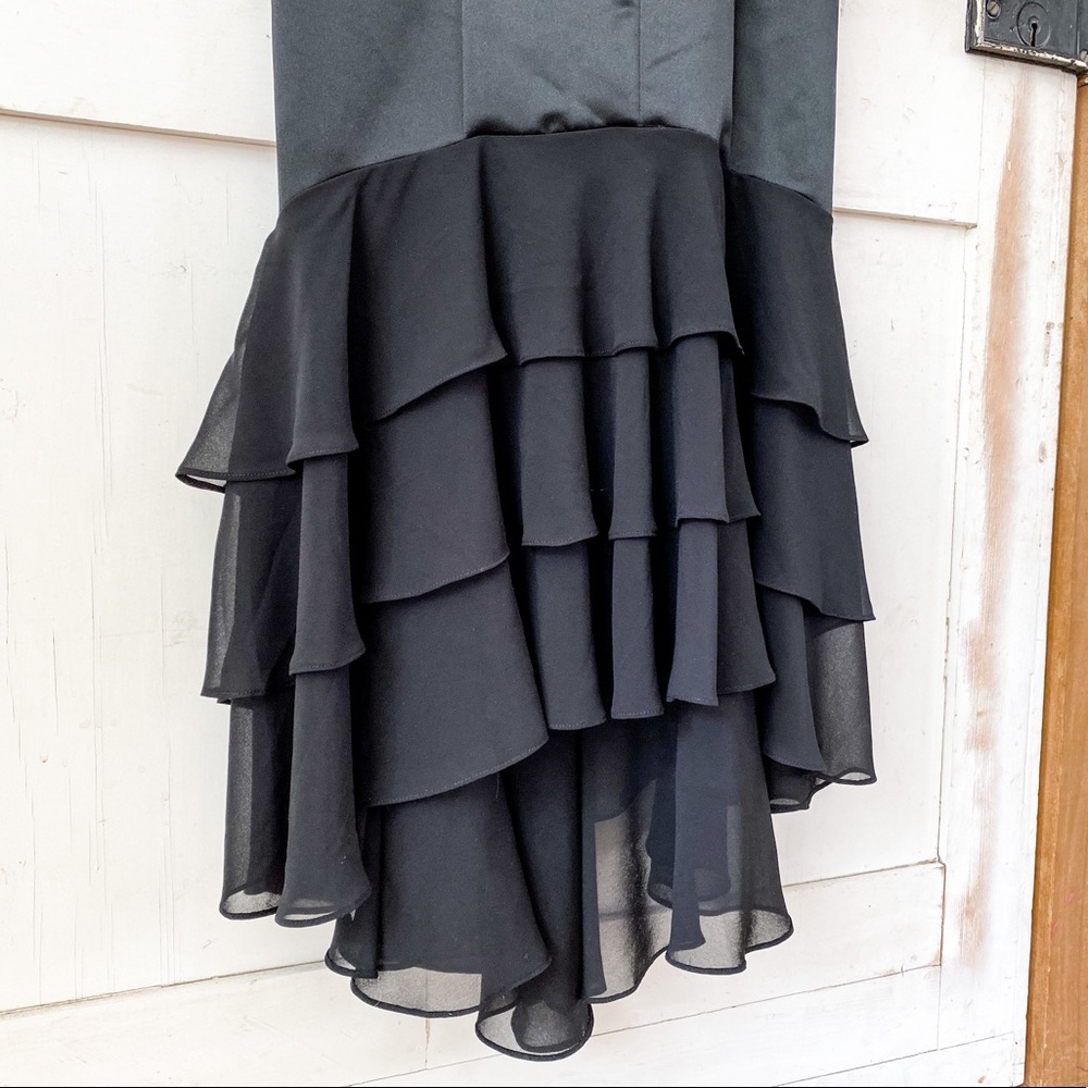 BHWM structured sculpted black spaghetti ruffle 0 - Picture 3 of 8